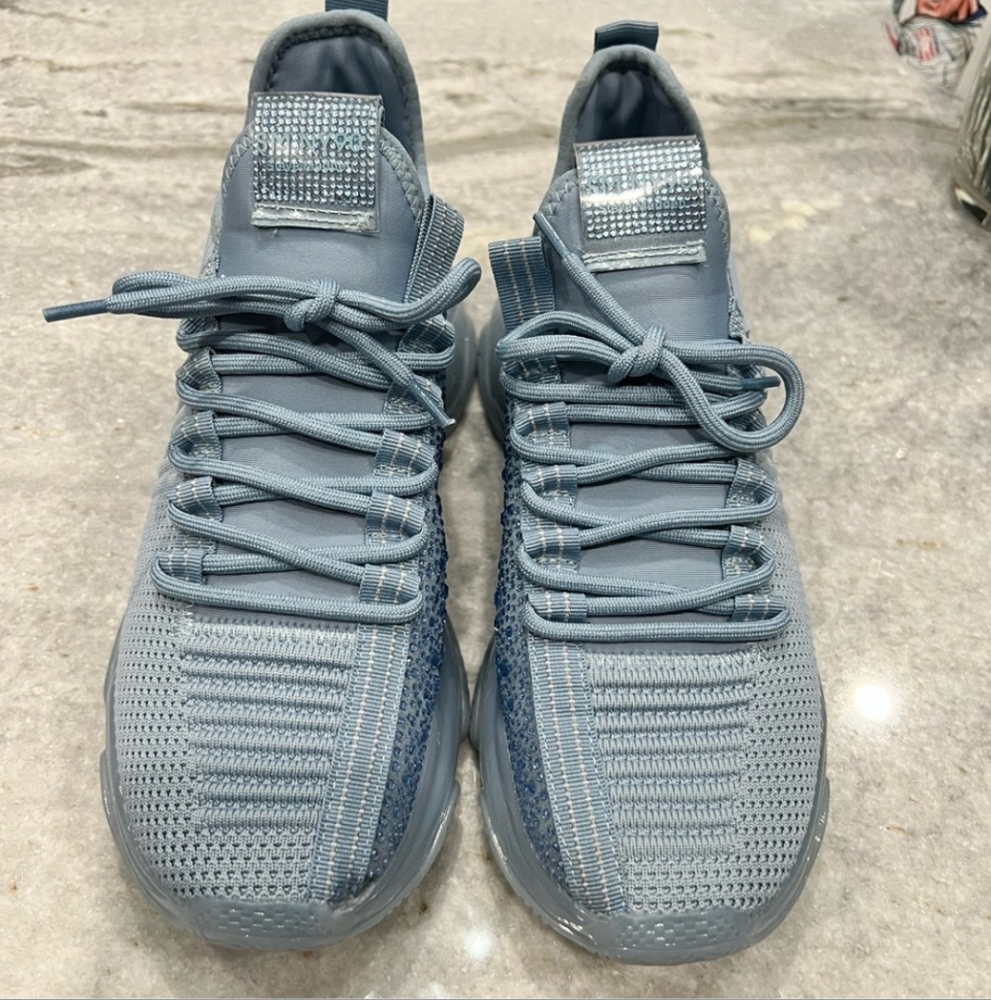 Steve Madden Maxima Blue Crystal Sneakers, Women's 10M - Picture 3 of 8